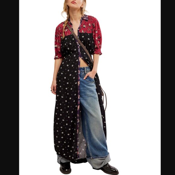 Free People Nora Midi in Black Combo M - Picture 5 of 5